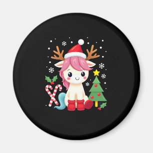Weihnachten Einhorn Niedlich Magische Weihnachtsmä Magnet