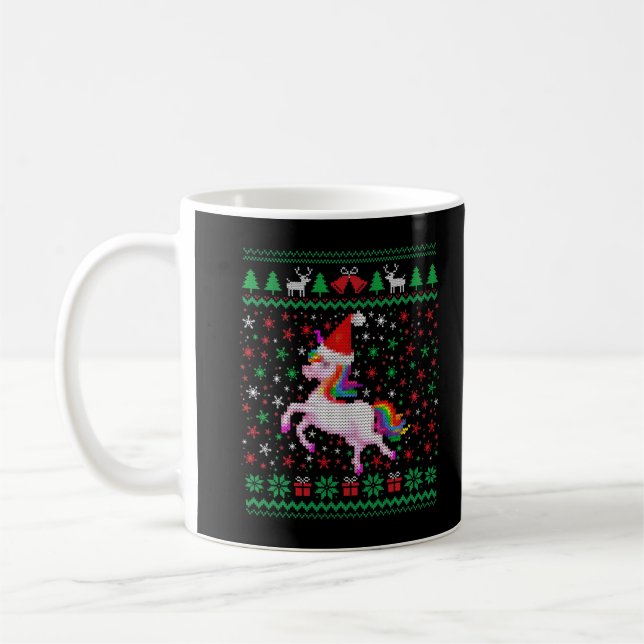Weihnachten Einhorn Outfit Funny Christmas Muster  Kaffeetasse (Links)