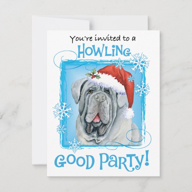 Weihnachten Einladung von Neapolitan Mastiff (Vorderseite)