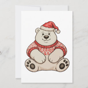 Weihnachten Eisbär Santa Hut Xmas Weihnachtszeit