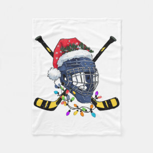 Weihnachten Eishockeyhelm Santa Xmas Fleecedecke