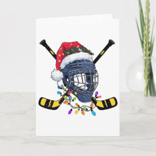 Weihnachten Eishockeyhelm Weihnachtsmann Xmas  Karte