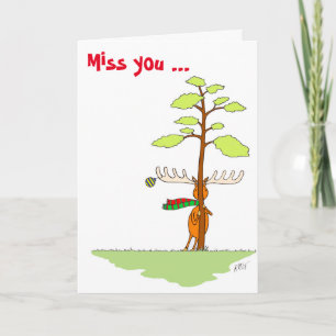 Weihnachten: Elch (schüchtern) Feiertagskarte