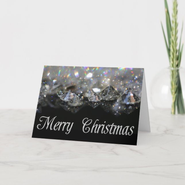 Weihnachten Elegant Black Silver Shiny Diamonds (Vorderseite)