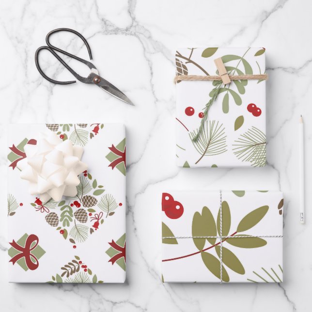 Weihnachten, elegant. geschenkpapier set (Vorderseite)