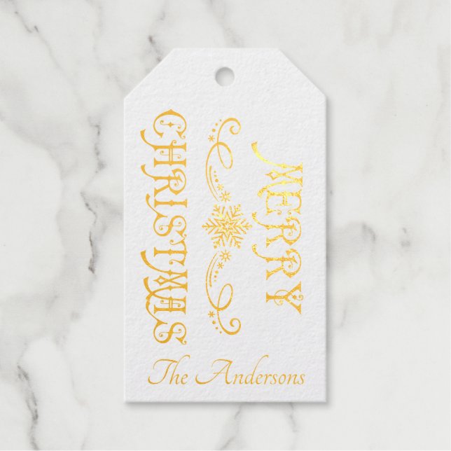 Weihnachten Elegant, Viktorianisch Personalisiert Geschenkanhänger (Vorderseite)