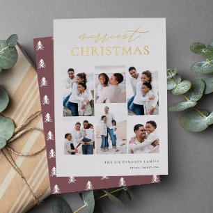 Weihnachten Elegante 6 Foto Collage Folien Feiertagskarte