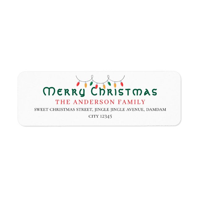Weihnachten Elegante einfache Rücksendeadresse (Vorne)