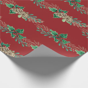 Weihnachten Elegante Garland Holly Berry Pine Foli Geschenkpapier