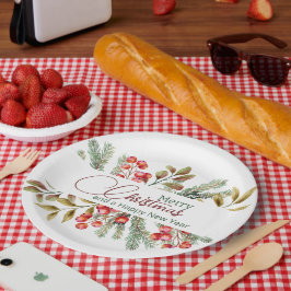 Weihnachten Elegante Wasserfarbe Pappteller