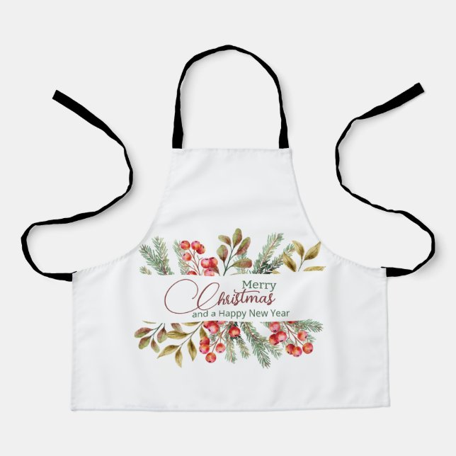 Weihnachten Elegante Wasserfarbe Schürze (Vorderseite)