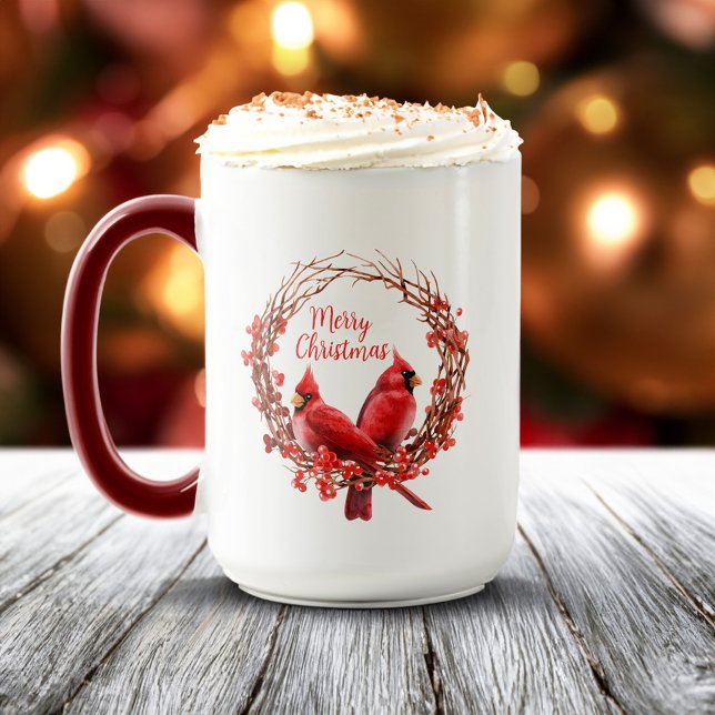 Weihnachten Eleganter festlicher Roter Kardinal Ur Tasse (Christmas Elegant Festive Red Cardinal Holiday Mug)