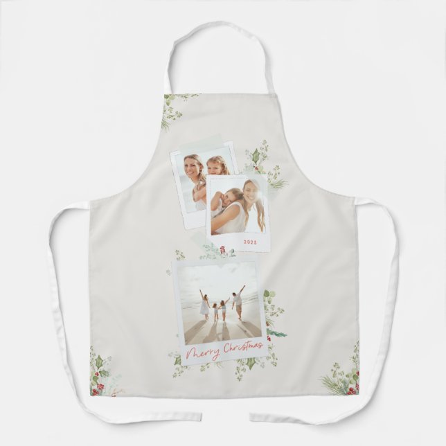 Weihnachten Elegantes festliches botanisches Foto  Schürze (Vorderseite)