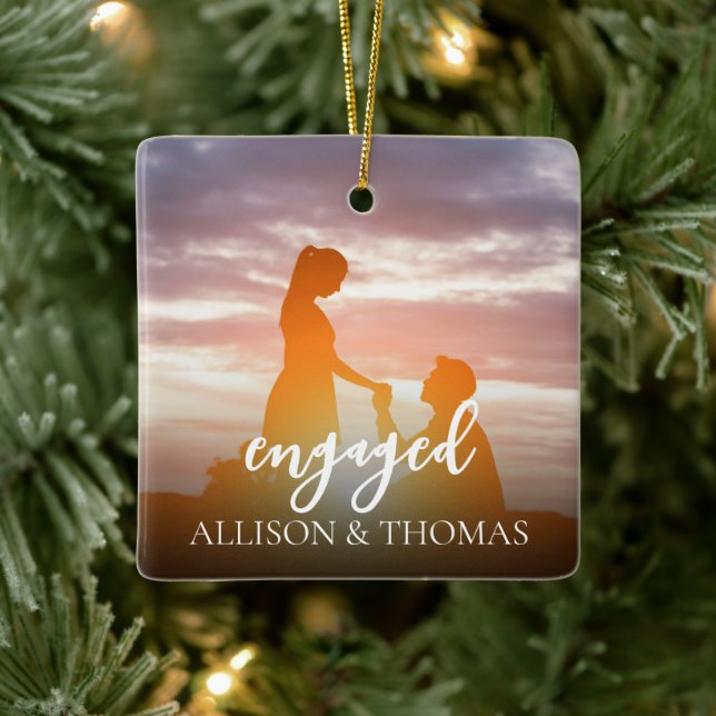 Weihnachten Elegantes Foto Einfach Minimalistisch  Keramikornament (Baum)