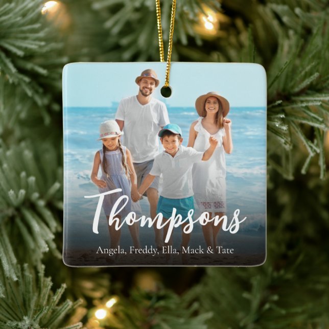 Weihnachten Elegantes Foto Einfache Kalligrafie Keramikornament (Baum)