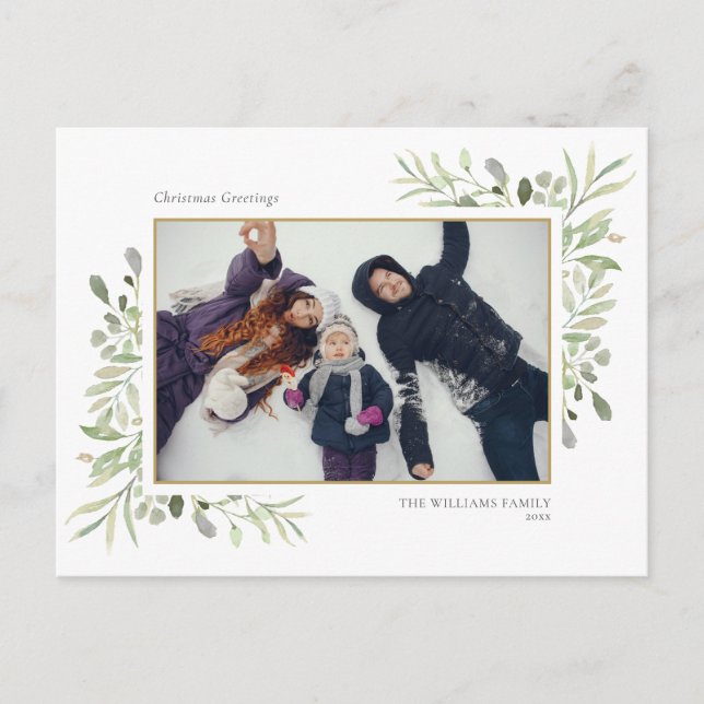 Weihnachten Elegantes Foto im Grünen (Vorderseite)