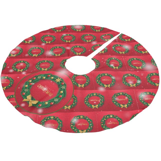 Weihnachten Elegantes Geschenk Polyester Weihnachtsbaumdecke (Schrägansicht)