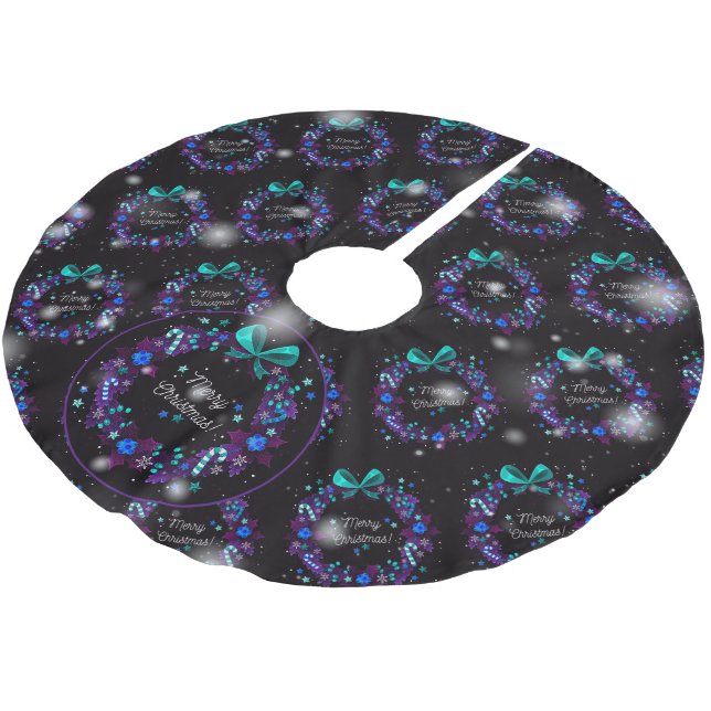 Weihnachten Elegantes Geschenk Polyester Weihnachtsbaumdecke (Schrägansicht)