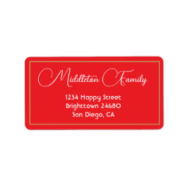 Weihnachten Elegantes Rotes Label Adressaufkleber