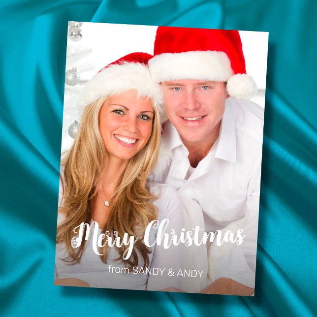 Weihnachten Elegantes Script Foto 2 Seitendesign (Von Creator hochgeladen)