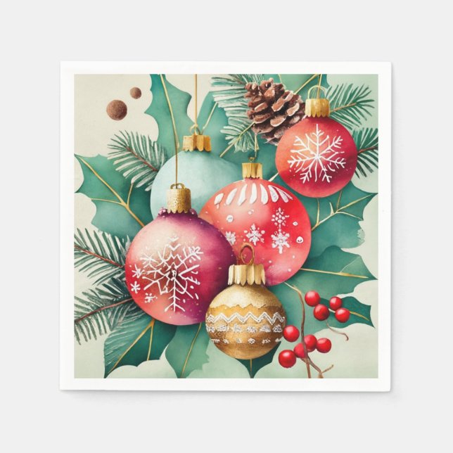 Weihnachten Eleganz im Wasser Serviette (Vorderseite)