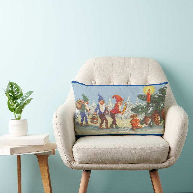 Weihnachten, Elfen im Schneewald Winter Lendenkissen (Stuhl )