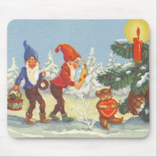 Weihnachten, Elfen im Schneewald Winter Mousepad