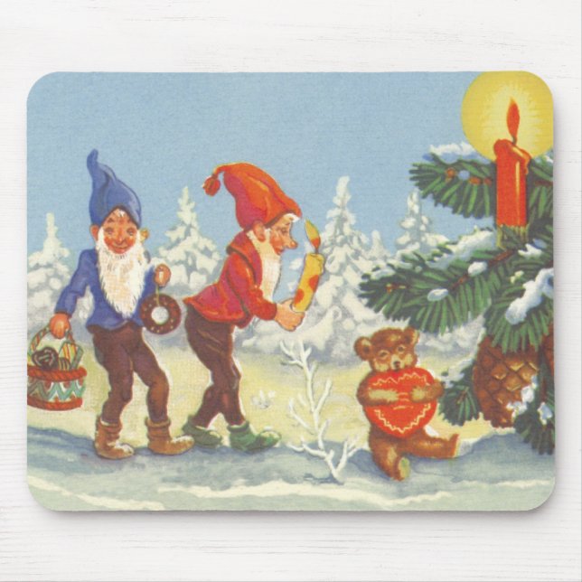 Weihnachten, Elfen im Schneewald Winter Mousepad (Vorne)