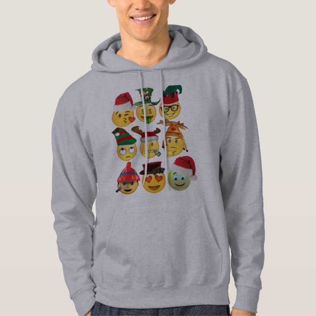 Weihnachten Emoji Dekorationen lustige Männer-Kapu Hoodie (Vorderseite)