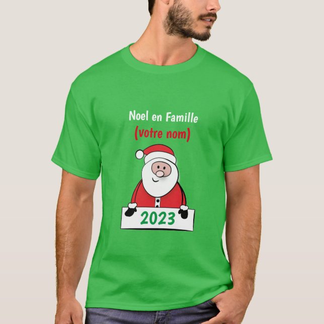Weihnachten en Famille (votre nom) T-Shirt (Vorderseite)