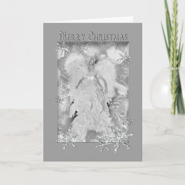 Weihnachten - Engel Dekoration - Grau Silber (Vorderseite)