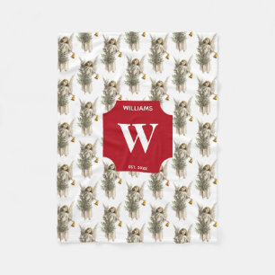 Weihnachten Engel & Tree Urlaub Mit Monogramm Fleecedecke
