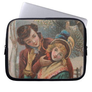 Weihnachten, England-Antike viktorianische Ära Wer Laptopschutzhülle