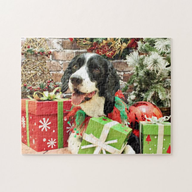 Weihnachten - englischer SpringerSpaniel - Betsy Puzzle (Horizontal)