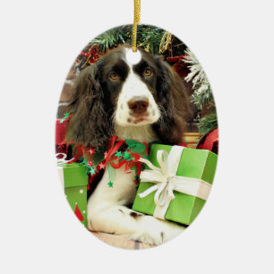 Weihnachten - englischer SpringerSpaniel - Kinzie Keramikornament