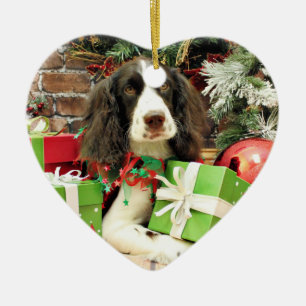Weihnachten - englischer SpringerSpaniel - Kinzie Keramikornament