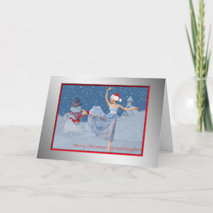 Weihnachten, Enkelin, Ballerina im Schnee Feiertagskarte