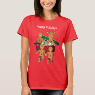 Weihnachten entkommene Lebkuchenmänner Niedlich T-Shirt