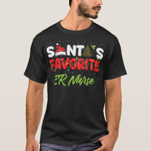 Weihnachten ER Nurse gibt dem Weihnachtsmann seine T-Shirt