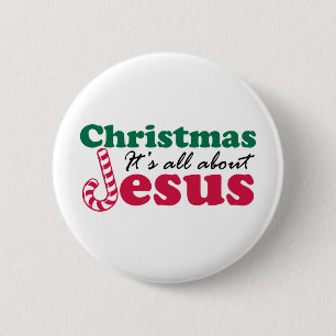 Weihnachten - es ist ganz über Jesus Button