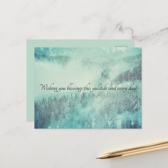 Weihnachten Evergreen Forest Winter Solstice (Vorderseite/Rückseite Beispiel)