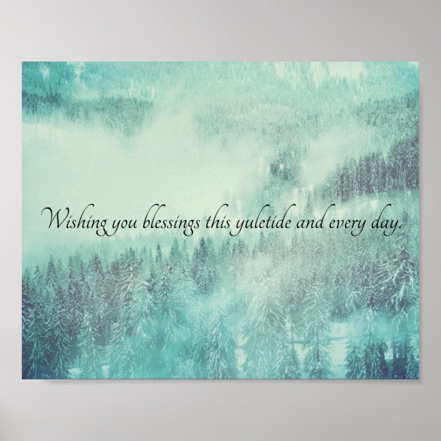 Weihnachten Evergreen Forest Winter Solstice Poster (Vorne)