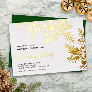 Weihnachten Evergreen Gold Foil Office Feiertage P Folieneinladung