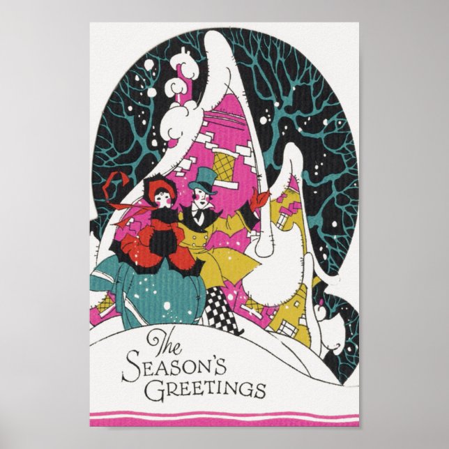 Weihnachten, Extravagante Viktorianische Städter Poster (Vorne)