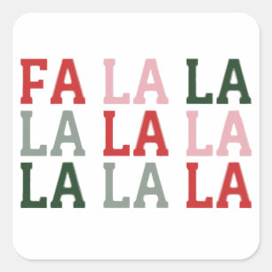 Weihnachten Fa La La La La Urlaub Xmas Lustig Quadratischer Aufkleber