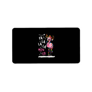 Weihnachten - Fa-La-La-Mingo Flamingo mit Weihnach Adressaufkleber