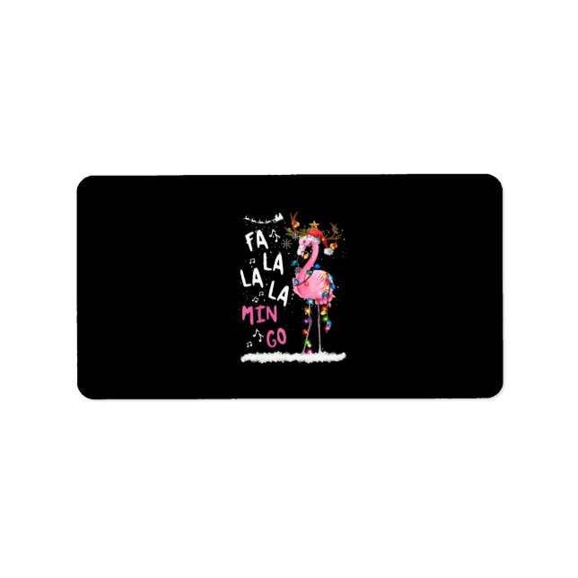 Weihnachten - Fa-La-La-Mingo Flamingo mit Weihnach Adressaufkleber (Vorne)