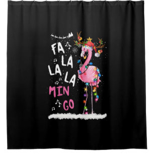 Weihnachten - Fa-La-La-Mingo Flamingo mit Weihnach Duschvorhang