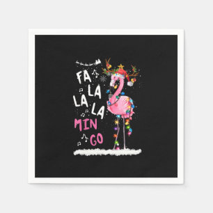 Weihnachten - Fa-La-La-Mingo Flamingo mit Weihnach Serviette