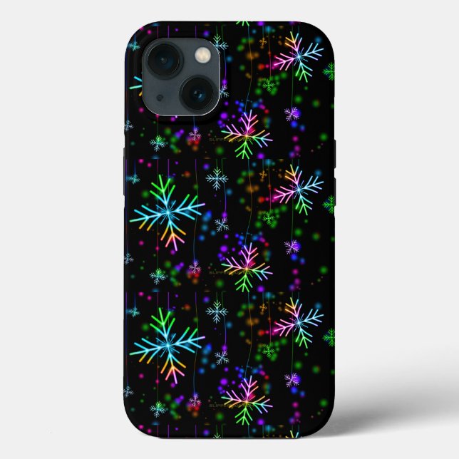 Weihnachten fallen verschiedene Neonfarben Schneef Case-Mate iPhone Hülle (Rückseite)